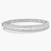 Baguette Diamond Channel Bangle Bracelet In 14K White Gold (5 Ct. Tw.)