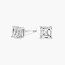 Asscher Cut Lab-Grown Diamond Stud Earrings In 14k White Gold (1 Ct. Tw. - F-G / VS2-SI1)