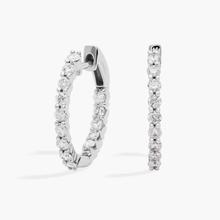 Diamond Eternity Hoop Earrings In 14k White Gold (1 Ct. Tw.)