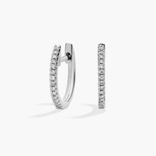 Petite Diamond Huggie Hoop Earrings In 14k White Gold (1/10 Ct. Tw.)
