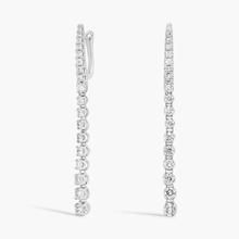 Diamond Line Drop Earrings In 14k White Gold (1 1/4 Ct. Tw.)
