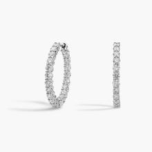 Diamond Eternity Hoop Earrings In 18k White Gold (3 1/2 Ct. Tw.)