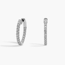 Luna Diamond Eternity Hoop Earrings In 18k White Gold (1 Ct. Tw.)