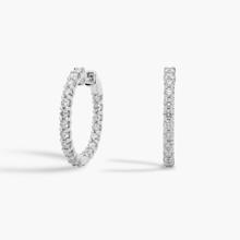 Luna Diamond Eternity Hoop Earrings In 18k White Gold (1 1/2 Ct. Tw.)
