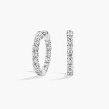 Luna Diamond Eternity Hoop Earrings In 18k White Gold (2 7/8 Ct. Tw.)