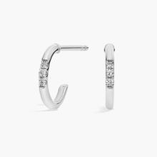 Petite Diamond Huggie Mini-Hoop Earrings In 14k White Gold