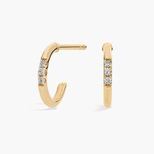 Petite Diamond Huggie Mini-Hoop Earrings In 14k Yellow Gold