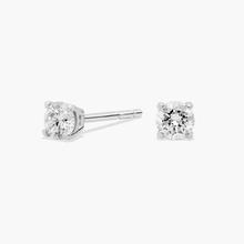 Four Prong Round Brilliant Diamond Stud Earrings In 14K White Gold (1/4 Ct. Tw. - H-I / SI1-SI2)