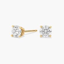 Four Prong Round Brilliant Diamond Stud Earrings In 14K Yellow Gold (1/2 Ct. Tw. - H-I / SI1-SI2)