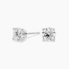 Four Prong Round Brilliant Diamond Stud Earrings In 14K White Gold (3/4 Ct. Tw. - H-I / SI1-SI2)
