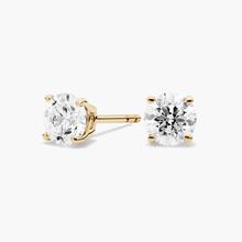 Four Prong Round Brilliant Diamond Stud Earrings In 14K Yellow Gold (1 Ct. Tw. - H-I / SI1-SI2)