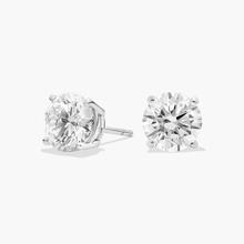 Four Prong Round Brilliant Lab Grown Diamond Stud Earrings In 14k White Gold (3 Ct. Tw. - F-G / VS2-SI1)