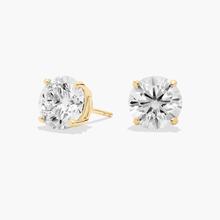 Four Prong Round Brilliant Lab Grown Diamond Stud Earrings In 14k Yellow Gold (5 Ct. Tw. - F-G / VS2-SI1)