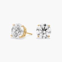Four Prong Round Brilliant Lab Grown Diamond Stud Earrings In 14k Yellow Gold (6 Ct. Tw. - F-G / VS2-SI1)
