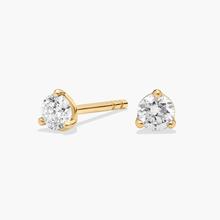Three Prong Martini Round Brilliant Lab Grown Diamond Earrings In 14K Yellow Gold (1/4 Ct. Tw. - F-G / VS2-SI1)