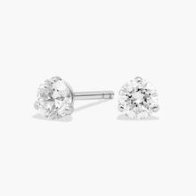 Three Prong Martini Round Brilliant Lab Grown Diamond Earrings In 14K White Gold (1/2 Ct. Tw. - F-G / VS2-SI1)