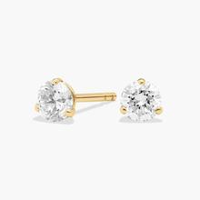 Three Prong Martini Round Brilliant Lab Grown Diamond Earrings In 14K Yellow Gold (1/2 Ct. Tw. - F-G / VS2-SI1)