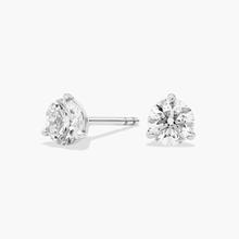 Three Prong Martini Round Brilliant Lab Grown Diamond Earrings In 14K White Gold (3/4 Ct. Tw. - F-G / VS2-SI1)