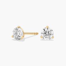 Three Prong Martini Round Brilliant Lab Grown Diamond Earrings In 14K Yellow Gold (3/4 Ct. Tw. - F-G / VS2-SI1)