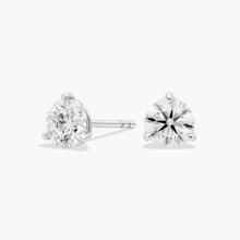 Three Prong Martini Round Brilliant Lab-Grown Diamond Earrings In 14K White Gold (1 Ct. Tw. - F-G / VS2-SI1)