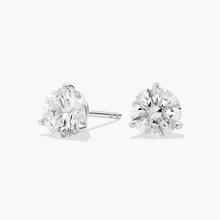 Three Prong Martini Round Brilliant Lab Grown Diamond Earrings In 14K White Gold (2 Ct. Tw. - F-G / VS2-SI1)