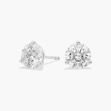 Three Prong Martini Round Brilliant Lab Grown Diamond Earrings In 14K White Gold (2 1/2 Ct. Tw. - F-G / VS2-SI1)