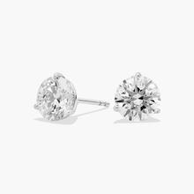 Three Prong Martini Round Brilliant Lab Grown Diamond Earrings In 14K White Gold (3 Ct. Tw. - F-G / VS2-SI1)