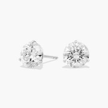 Three Prong Martini Round Brilliant Lab Grown Diamond Earrings In 14K White Gold (4 Ct. Tw. - F-G / VS2-SI1)