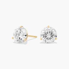 Three Prong Martini Round Brilliant Lab Grown Diamond Earrings In 14K Yellow Gold (4 Ct. Tw. - F-G / VS2-SI1)