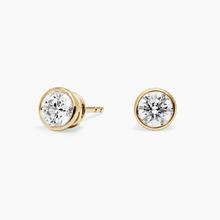 Bezel Set Diamond Stud Earrings In 14K Yellow Gold (1 Ct. Tw. - H-I / SI1-SI2)