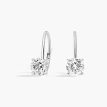 Lever Back Hidden Halo Diamond Stud Earrings In 14K White Gold (2 Ct. Tw. - H-I / SI1-SI2)