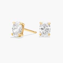 Oval Cut Lab-Grown Diamond Stud Earrings In 14K Yellow Gold (3/4 Ct. Tw. - F-G / VS2-SI1)
