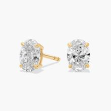 Oval Cut Lab-Grown Diamond Stud Earrings In 14K Yellow Gold (1 Ct. Tw. - F-G / VS2-SI1)