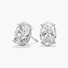 Oval Cut Lab-Grown Diamond Stud Earrings In 14K White Gold (3 Ct. Tw. - F-G / VS2-SI1)