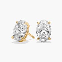 Oval Cut Lab-Grown Diamond Stud Earrings In 14K Yellow Gold (3 Ct. Tw. - F-G / VS2-SI1)