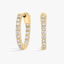 Inside Out Round Hoops, 1/2 Inch Diameter In 14K Yellow Gold (1/2 Ct. Tw. - H-I / SI1-SI2)
