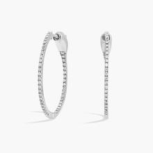 Inside Out Round Hoops, 1 Inch Diameter In 14K White Gold (1/2 Ct. Tw. - H-I / SI1-SI2)