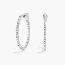 Inside Out Lab Grown Diamond Round Hoops, 3/4 Inch Diameter In 14K White Gold (1/2 Ct. Tw. - F-G / VS2-SI1)