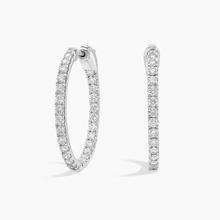 Inside Out Round Hoops, 3/4 Inch Diameter In 14K White Gold (1 Ct. Tw. - H-I / SI1-SI2)