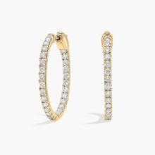 Inside Out Round Hoops, 3/4 Inch Diameter In 14K Yellow Gold (1 Ct. Tw. - H-I / SI1-SI2)