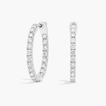 Inside Out Round Hoops, 3/4 Inch Diameter In 14K White Gold (1 1/2 Ct. Tw. - H-I / SI1-SI2)