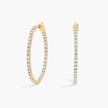 Inside Out Lab Grown Diamond Round Hoops, 1 Inch Diameter In 14K Yellow Gold (1 Ct. Tw. - F-G / VS2-SI1)