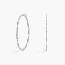 Inside Out Lab Grown Diamond Round Hoops, 1 1/2 Inch Diameter In 14K White Gold (1 Ct. Tw. - F-G / VS2-SI1)