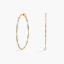 Inside Out Round Hoops, 1 1/2 Inch Diameter In 14K Yellow Gold (1 Ct. Tw. - H-I / SI1-SI2)