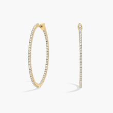Inside Out Lab Grown Diamond Round Hoops, 1 1/2 Inch Diameter In 14K Yellow Gold (2 Ct. Tw. - F-G / VS2-SI1)