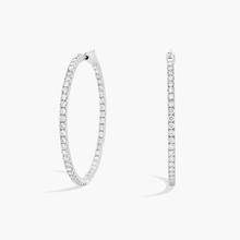 Inside Out Lab Grown Diamond Round Hoops, 1 1/2 Inch Diameter In 14K White Gold (3 Ct. Tw. - F-G / VS2-SI1)