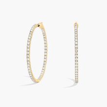 Inside Out Lab Grown Diamond Round Hoops, 1 1/2 Inch Diameter In 14K Yellow Gold (3 Ct. Tw. - F-G / VS2-SI1)