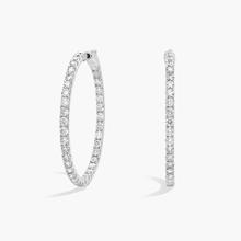 Inside Out Round Hoops, 1 1/2 Inch Diameter In 14K White Gold (5 Ct. Tw. - H-I / SI1-SI2)