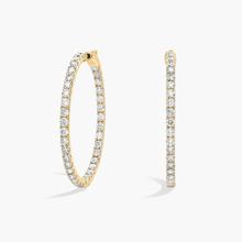 Inside Out Lab Grown Diamond Round Hoops, 1 1/2 Inch Diameter In 14K Yellow Gold (5 Ct. Tw. - F-G / VS2-SI1)