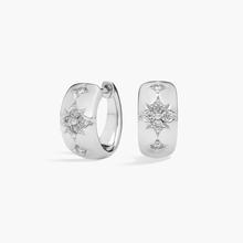Wide Diamond Glimmer Huggie Earrings In 14K White Gold (1/4 Ct. Tw.)